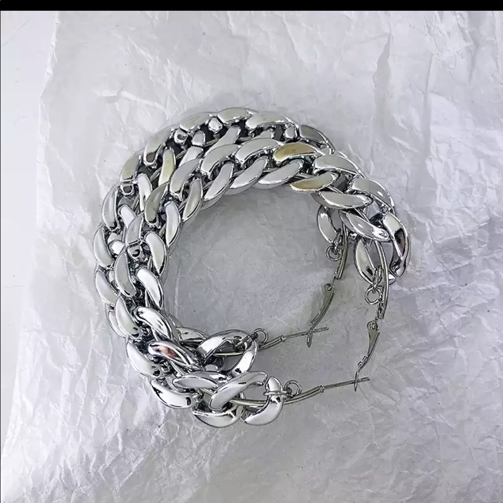 Oversized chain hoop earrings